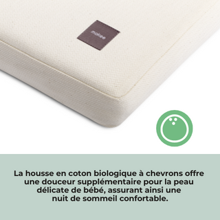 Mini Lit bébé - Pack Premium Naturel 3 en 1 (Hêtre Blanc)