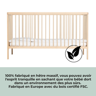 Midi Lit bébé - Pack Essentiel 4 pièces (Hêtre)