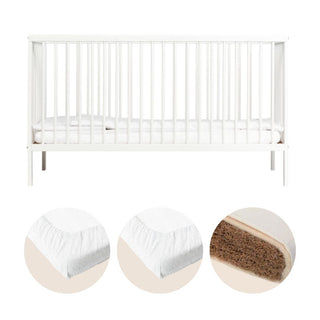 Midi Lit bébé - Pack Premium Naturel 3 en 1 (Blanc)